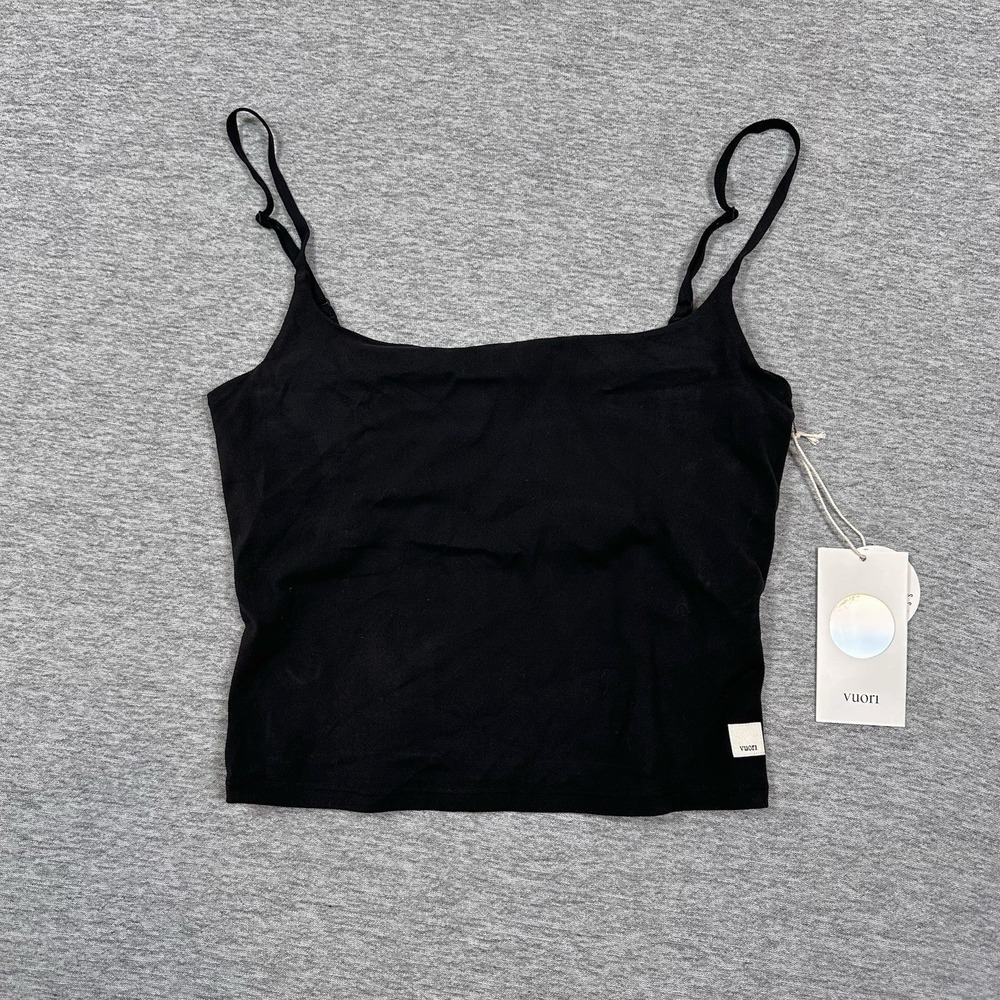 Vuori All The Feels Cami Women's Size Small Black Stretch Spaghetti Strap NEW